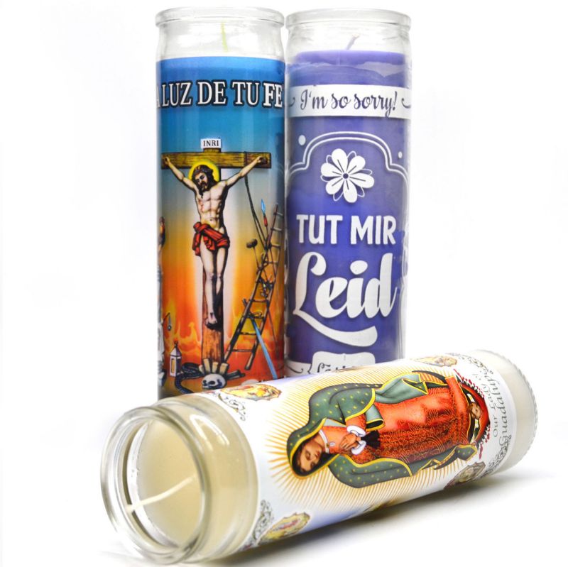 blessing glass candle jar